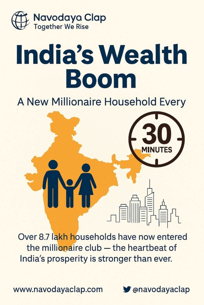 भारत की दौड़ती समृद्धि: हर आधे घंटे में एक नया करोड़पति परिवार